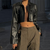 Herbst Winter Frauen Kleidung Sexy Gestellte Sexy Motorrad Kleidung Frauen Leder Top Mantel